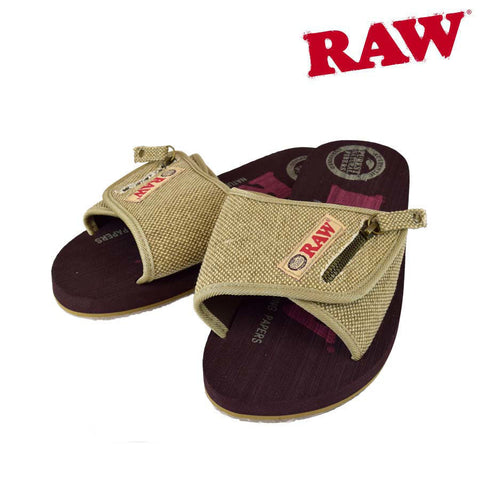 RAW MANS KHAKI SLIDE SANDAL - Tha Bong Shop 