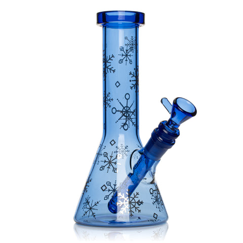 RED EYE GLASS®
8.5" Sapphire Blue Winter Wonderland Beaker Base Water Pipe - Tha Bong Shop 