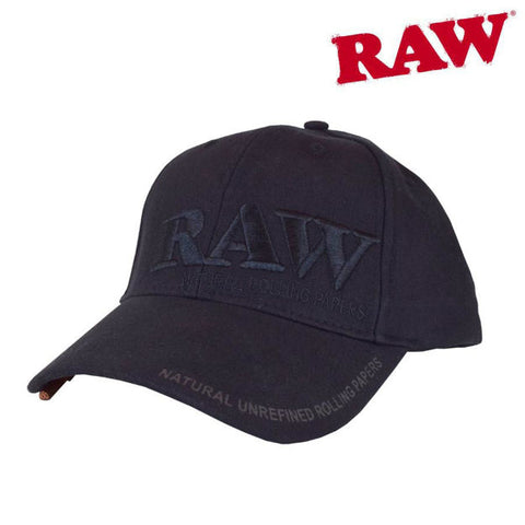 RAW BLACK ON BLACK FLEX FIT HAT - Tha Bong Shop 