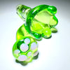 Uplifted Glass 14mm Handformed Joint Green Shroom Handle Bowl - Tha Bong Shop 