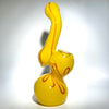 Yellow Patterned Frit Sherlock Push Bowl Bubbler With Choke - Tha Bong Shop 